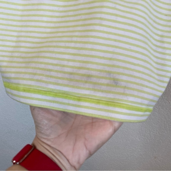 Lululemon Power Y Tank Lime Green Stripe Size 10 - Picture 4 of 10
